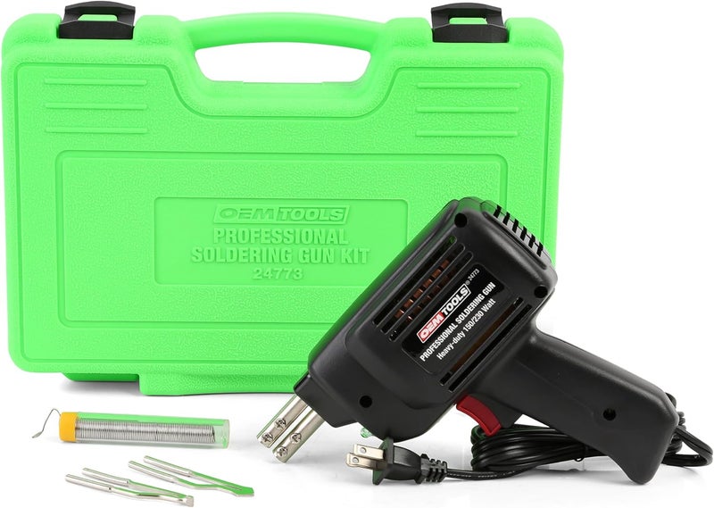 OEMTOOLS 24773 Professional Soldering Gun Kit with Case, Includes 2 Soldering Gun Tips and Rosin Core Solder, Automotive and Electronic Soldering Kit - Image 1